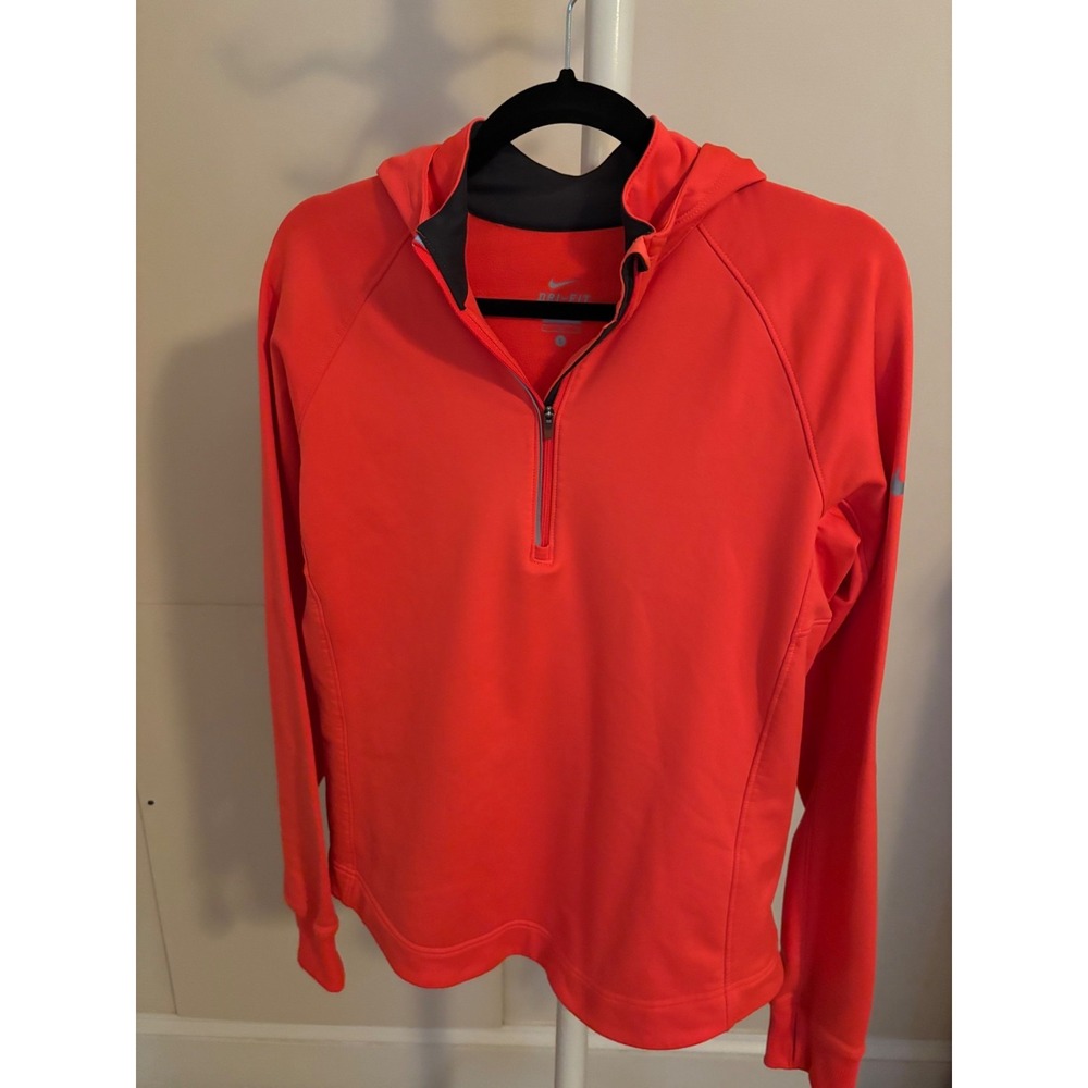 Nike Dri-Fit orange coral hooded size large